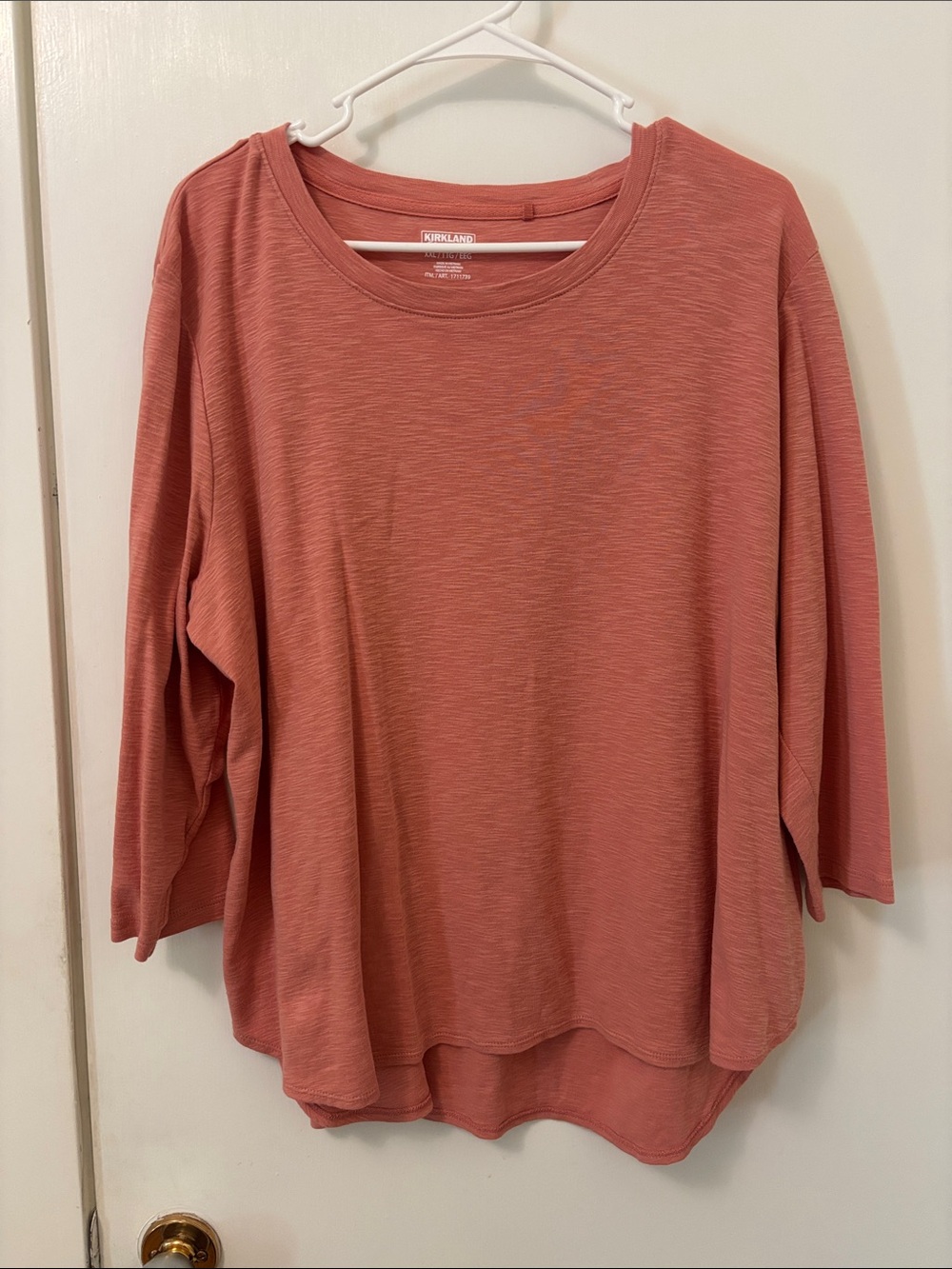 Kirkland Signature Women's Rosewood or salmon 3/4 Sleeve Tee